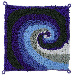 Hooked Textile Wave Cushion.
