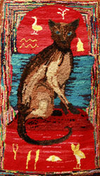 Hooked Rug Wall Hanging Titled Sam.