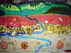 Textile Wall Hanging Titled The Beauty Within.